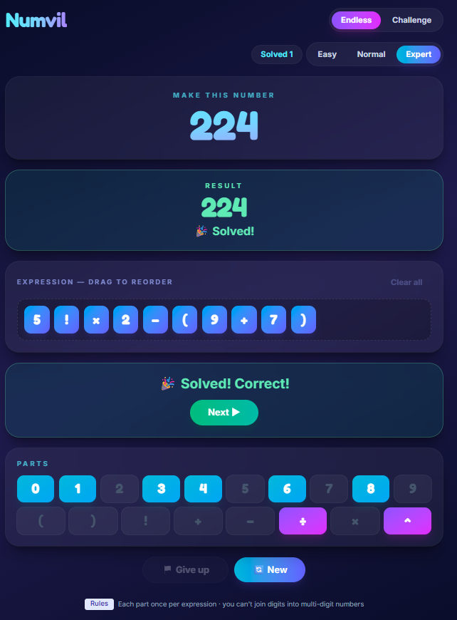 Numvil のスクリーンショット